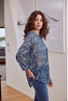 FLORENCE PLEAT BLOUSE - blue coast